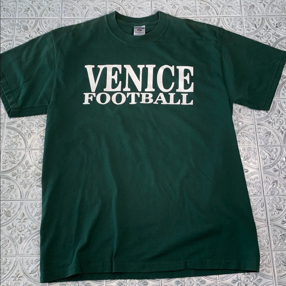 Vintage Venice Florida HS Football Green Graphic Tee Shirt Large